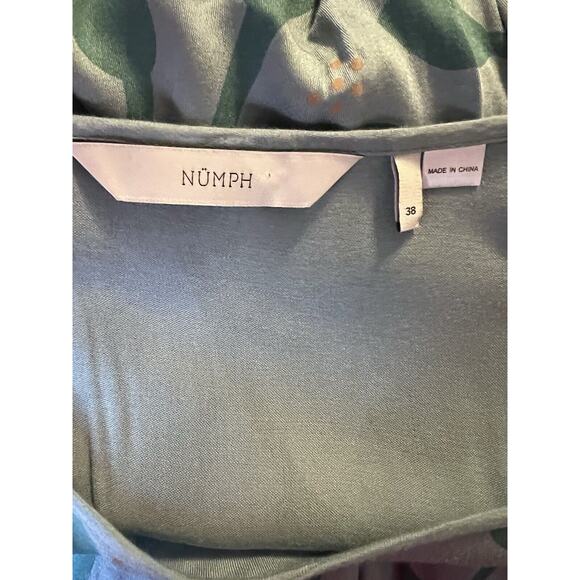 Numph Dress Green Short Pockets Designer Floral Pockets - Picture 11 of 12